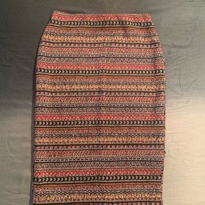 Zara traditional pattern knee length skirt.